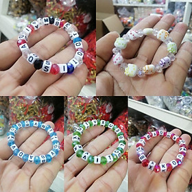 DÂY TAY PHA LÊ XỎ HẠT CHỮ. ĐẦU MÈO KITTY