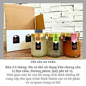 Combo yến chưng cho bầu  hũ 70ml- 6 hũ 3 vị Truyền thống + Chia + Quý phi