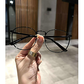 Kính mắt unisex nam nữ Mắt tròn chất liệu kim loại đơn giản
