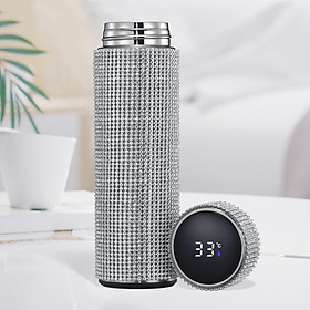 Portable Diamond Vacuum Flask 500ml Water Bottle Glitter Gift for Women