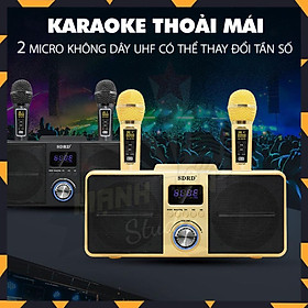 Mua Loa karaoke bluetooth SD-309 tặng kèm 2 micro cao cấp có 6 chế độ âm thanh  màn hình LED bảo hành 12 tháng