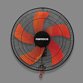 Quạt Treo Tường Công Nghiệp Nanoco NWF1606 - Màu Đen Cam-Hàng chính hãng