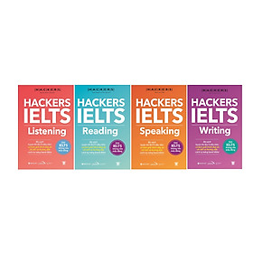 Trọn Bộ 4 Cuốn Hackers IELTS (Gồm 4 cuốn: Listening + Reading + Speaking + Writing) Tặng Sổ Tay Giá Trị (Khổ A6 Dày 200 Trang)
