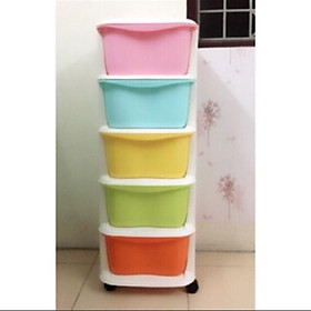 Tủ Nhựa Việt Nhật Đa Năng Cao Cấp Nhiều Màu Sắc, Ngăn Kéo 5 Tầng, Có Bánh Xe