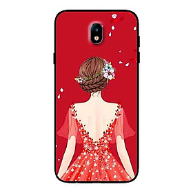 Ốp Lưng in cho Samsung J7 Pro Mẫu Cô Gái Váy Đọ̉ - Hàng Chính Hãng