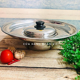 Mua Nồi Lẩu Sống  Nồi Lẩu Mâm - Inox SUS 304 Cao Cấp- Nồi 18 cm - Mâm Vành 40 cm - Dày  bóng  đẹp