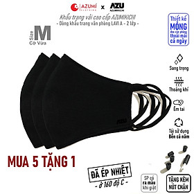 Khẩu trang vải Azumikichi màu đen, khẩu trang thời trang cao cấp sang trọng
