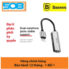 Mua Cáp chuyển đổi  Jack chuyển 3in1 Vừa Sạc Vừa Nghe Baseus L52 Cho Ai-phôn - Hàng chính hãng