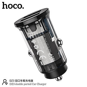 Tẩu sạc ô tô cho hoco. DZ3 – Hàng Chính Hãng 2 Cổng USB-A/Type-c  sạc nhanh PD 20w, Quick Chagre C3.0