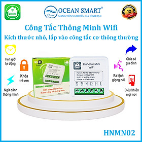 Công Tắc Thông Minh Wifi Hunonic Mini, Công Tắc Điều Khiển Từ Xa Qua Điện Thoại - HNMN02