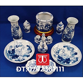 Mua BỘ BÁT HƯƠNG VẼ SEN (ĐK BÁT: 16 18 20) ĐẾ GỖ SƠN SON THẾP VÀNG