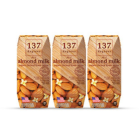 Sữa Hạt Hạnh Nhân Nguyên Chất 137 DEGREES 180ml (Lốc 3 hộp)