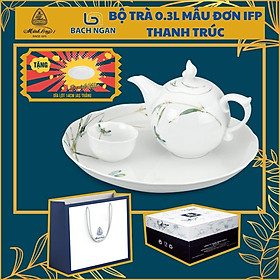 Bộ trà 0.3L Mẫu đơn Thanh trúc - Gốm sứ cao cấp Minh Long I