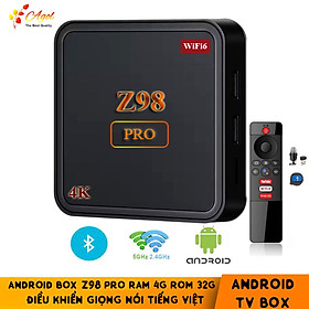 Mua Tivi box Z98 Pro mới có điều khiển giọng nói tiếng việt Ram 4G Rom 32G hỗ trợ bluetooth Wifi băng tần kép cài sẵn chương trình tivi và xem phim HD miễn phí vĩnh viễn - Hàng nhập khẩu