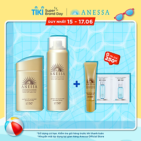Combo Kem chống nắng dưỡng da dạng sữa Anessa Milk SPF 50+ PA++++ 60ml và Kem chống nắng dưỡng da dạng xịt Anessa Spray 60g