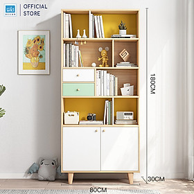 Tủ Sách Gỗ Phong Cách Bắc Âu Thương Hiệu SIB Decor (Nhiều Kích Thước)