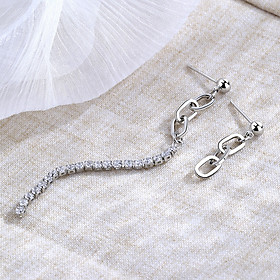 Bông tai mắt xích chữ nhật độc lạ unisex