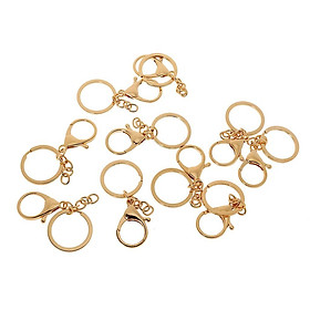 Pack of 10 Alloy Lobster Clasp Clips Keyring Key Chain Craft Findings Gold