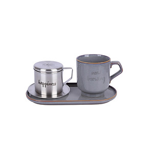 Mua Bộ pha cafe Vintage 3 món (phin cafe  cốc và đĩa sứ 30cm) Sa Maison
