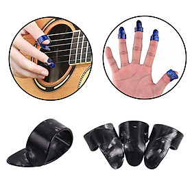 Set of 4 Thumb Finger Guitar Picks Guitar Plectrums Picks Bass Acoustic Guitar Electric Guitar Accessory