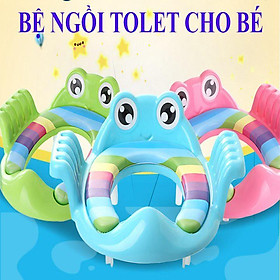 Mua Bệ thu nhỏ bồn cầu cho bé  Bệ ngồi bồn cầu cho bé hình chú ếch cầu vồng cho bé từ 1 đến 5 tuổi