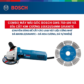 Mua Combo Máy mài góc Bosch GWS 750-100 và Đĩa cắt kim cương 105x20/16mm granite