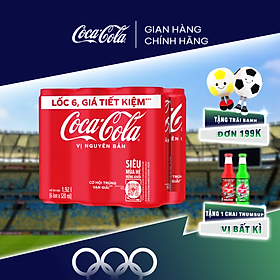 Lốc 6 Lon Nước Ngọt Giải Khát Coca-Cola Vị Nguyên Bản Original 320m/Lon Sale 25.07 Coca-Cola Official Store