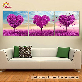 Mua Tranh sơn dầu số hóa tự tô màu Gam CC1005 50x50cm bộ 3 bức căng sẵn khung