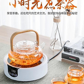 Ấm thuỷ tinh quai gỗ dung tích 800ml