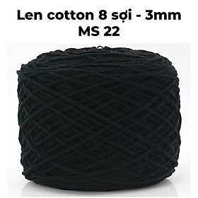 Len cotton chất lượng cao 8 sợi nhỏ kích thước 3mm cuộn lớn 200g dùng đan móc, thêu nổi, thêu xù, làm thảm handmade