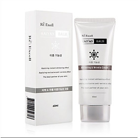 Kem Dưỡng Trắng chống nhăn Re:Excell Haiyan Balm Whitening & WrinKle Cream R&B xuất sứ Hàn Quốc, chiết xuất 100% từ thiên nhiên, dưỡng ẩm, làm trắng, ngừa lão hóa, nâng tone màu da trắng mịn, mờ đốm nâu sạm, làm đều màu da, 60ml