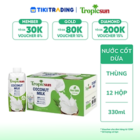 Thùng 12 hộp Nước cốt dừa Tropicsun x 330ml