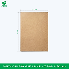 MGK7N - A5 - 70 gsm - 500 tờ giấy kraft nâu - Dùng gói hàng, bọc quà, làm nháp, chèn lót chống sốc