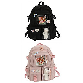 2x Women Backpacks Travel Bag Multi-Pocket Handbags Rucksack Anti Theft