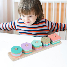 EducationalStacking Toys Stack Geometric Board Blocks for Young Children