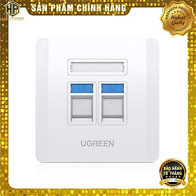 Mua Mặt nạ mạng âm tường RJ45 - RJ11 Ugreen 80182 hình vuông cao cấp- Hàng Chính Hãng