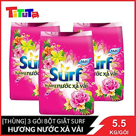 Hình ảnh Giá sỉ nguyên thùng bột giặt Surf Hương nước xả vải (Hồng) Gói lớn 5.8kgX3