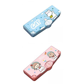 2 Pcs Cute Pencil Box Storage Box Container for Kid Middle School Boys Girls