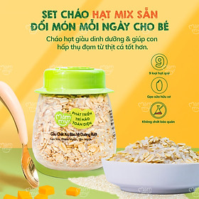 Hạt mix Mămmy cho bé ăn dặm giàu chất xơ, bảo vệ đường ruột trên 6 tháng gạo sữa, diêm mạch và yến mạch, hũ 120g