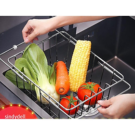 Mua Rổ inox 304 treo bồn rửa chén  rửa rau củ đa năng