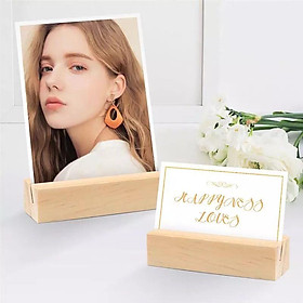 Mua Chân đế kẹp ảnh bằng gỗ thông tự nhiên trang trí để bàn phong cách Hàn Quốc