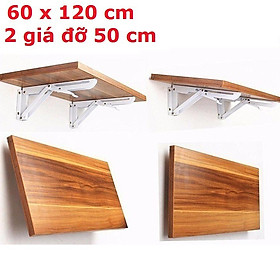 Mua Combo Mặt bàn gỗ + 1 đôi giá đỡ gập chịu lực giúp tiết kiệm không gian