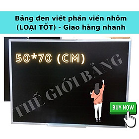 Bảng đen viết phấn viền nhôm 50 x 70 cm - Có kẻ sọc ngang 5cm