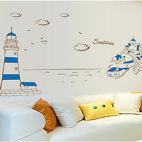 Decal dán tường ngọn hải đăng xanh ay9185