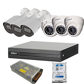 Mua Trọn bộ 6 camera Analog bán cầu và thân trụ Dahua. Đầu ghi 8 kênh DH-XVR1B08-I xem lại lịch sử gần 20 ngày chuẩn full HD- Hàng Chính Hãng