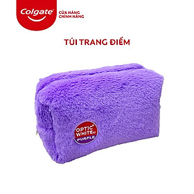 [HB Gift] Túi đựng mỹ phẩm Colgate lông tím Purple