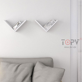 Mua Kệ sách treo tường TopV giá sách gỗ tủ để đựng đỡ kê vở cho bé decor nhỏ mini giá rẻ ziczac