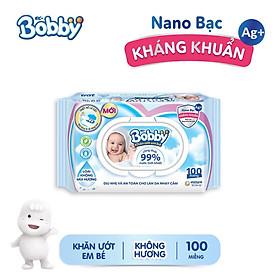 Khăn Ướt Em Bé Bobby Không Mùi Gói 100 Miếng