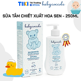 Sữa tắm giữ ẩm cho bé Babycoccole 0M+ chiết xuất hoa sen - 250ml