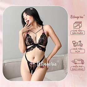 Bộ Đồ Lót Dây Hạt Gợi Cảm (Không kèm tất, áo choàng) - B.Lingerie